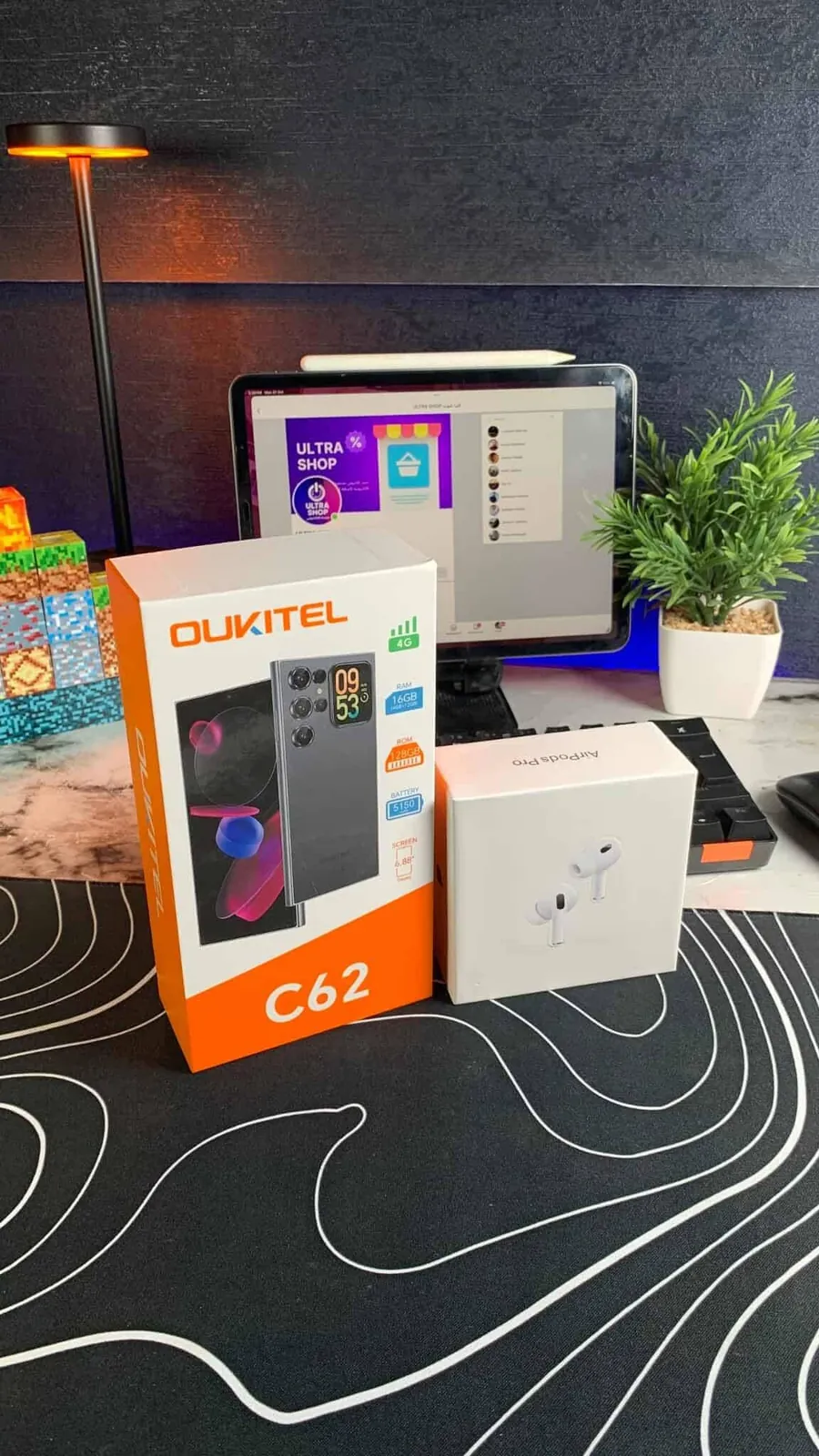 علبة OUKITEL C62 الأصلية وعلبة السماعات الهدية